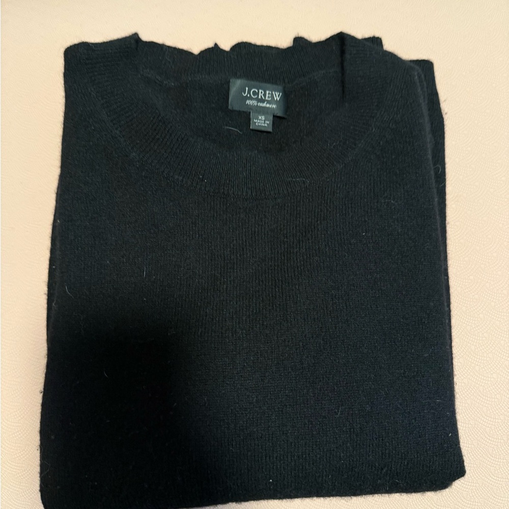 J. Crew women’s Classic Black cashmere Sweater 3/4 sleeves